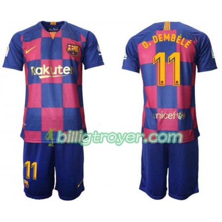 Billige Fotballdrakter FC Barcelona Ousmane Dembele 11 Barn Hjemmedraktsett 2019/20 Kortermet